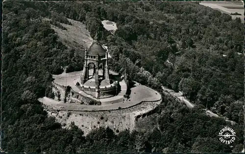 Ansichtskarte Porta Westfalica Luftbild Kaiser Wilhelm Denkmal 1961