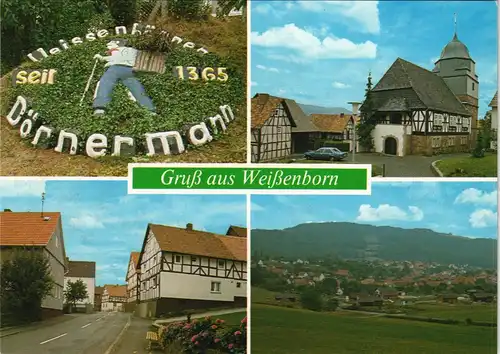 Weißenborn (Hessen) Mehrbild-AK mit 4 Ortsansichten, u.a. Dörnermann 1970