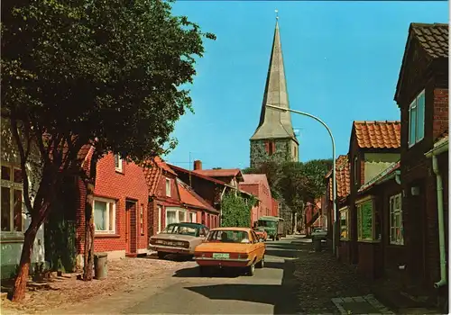 Fehmarn (Insel) Petersdorf, Neustadtstraße, Autos u.a. alter OPEL 1970