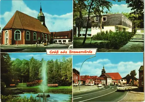 Ansichtskarte Bremervörde Kirche, Park, Straßen 1965