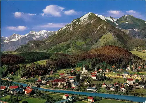 Ansichtskarte Marquartstein Luftaufnahme Panorama mit Bergen 1970