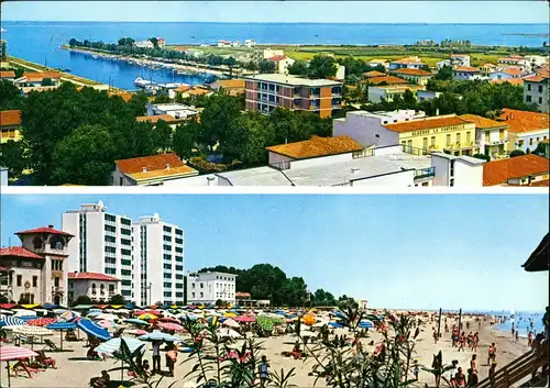 Cartoline Lignano Sabbiadoro Darsena und La Spiaggia 1970