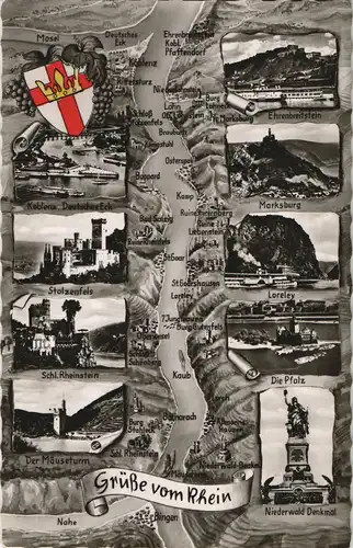 Ansichtskarte Koblenz Am Rhein vom Deutschen bis Bingen 1965