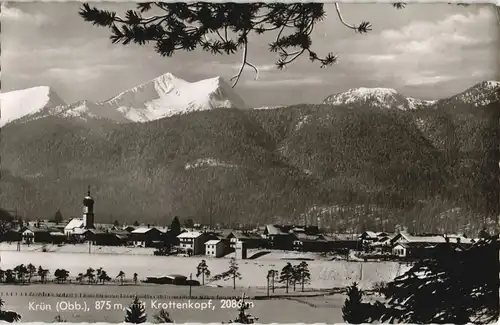 Ansichtskarte Krün (Krünn)-Mittenwald Stadt im Winter 1965