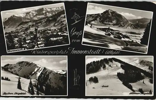 Ansichtskarte Immenstadt (Allgäu) 4 Bild : Winteransichten 1961