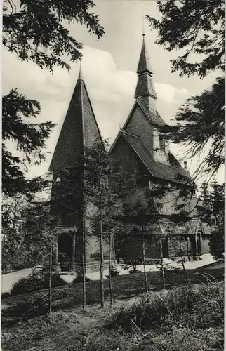 Ansichtskarte Hahnenklee-Goslar Gustav-Adolf-Stabkirche 1962