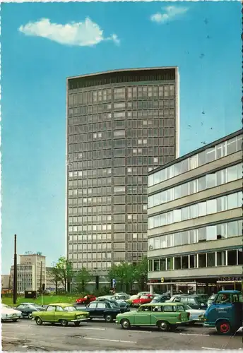 Ansichtskarte Essen (Ruhr) Reger Auto Verkehr, Autos, am RWE-Hochhaus 1970