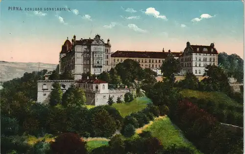 Ansichtskarte Pirna Schloss Sonnenstein - Rückseite 1912