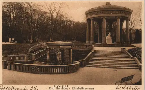 Bad Homburg vor der Höhe Elisabethenbrunnen Partie am Brunnen 1927