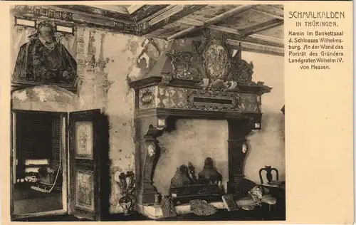 Ansichtskarte Schmalkalden Schloß Wilhelmsburg Bankettsaal 1918