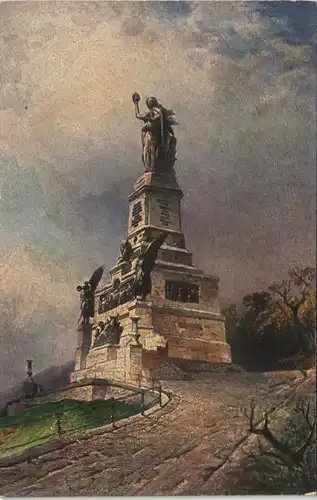 Ansichtskarte Rüdesheim (Rhein) National-Denkmal / Niederwalddenkmal 1925