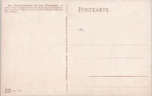 Ansichtskarte Rüdesheim (Rhein) National-Denkmal / Niederwalddenkmal 1925