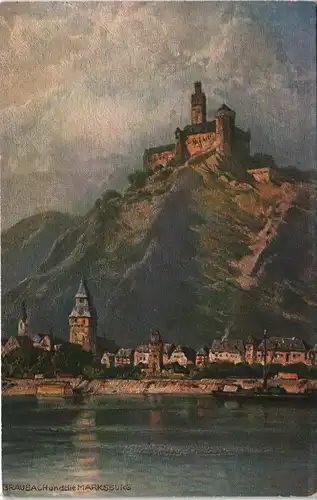 Ansichtskarte Braubach Braubach und die Marksburg 1913