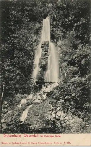 Ansichtskarte Herges-Vogtei-Trusetal Trusenthaler Wasserfall 1911