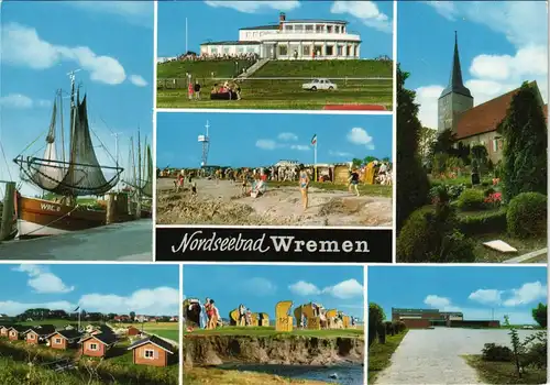 Ansichtskarte Wremen Mehrbild-AK Nordseebad Nordsee Ansichten 1975