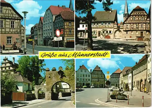 Münnerstadt Mehrbildkarte mit Marktplatz, Anger, Jörgentor 1980