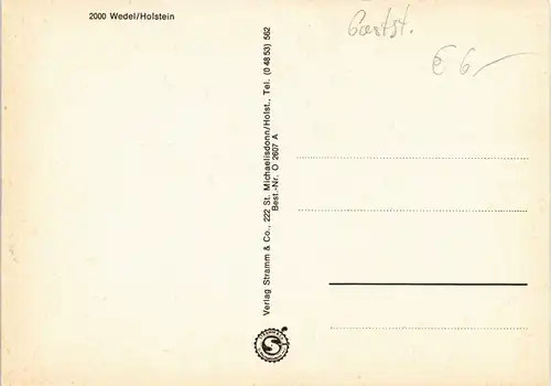 Ansichtskarte Wedel Hallenbad Innen- und Außenansicht 1975