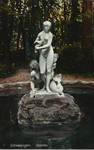 Ansichtskarte Schwetzingen Schlossgarten, Galatea-Statue 1911