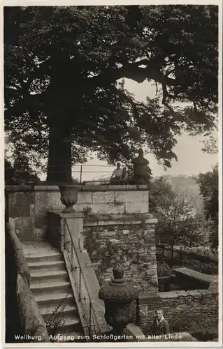 Ansichtskarte Weilburg (Lahn) Schloßpark, Junge Alte Linde 1928