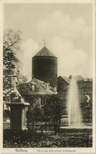Ansichtskarte Weilburg (Lahn) Partie im Schloßgarten 1912