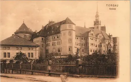 Ansichtskarte Torgau Schloss Hartenfels (Castle) Gesamtansicht 1905