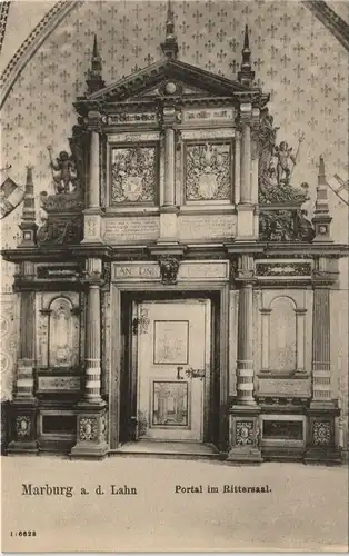 Ansichtskarte Marburg an der Lahn Schloss, Portal im Rittersaal 1909