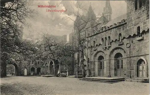 Ansichtskarte Bad Wilhelmshöhe-Kassel Cassel Löwenburg der Schloßhof 1911