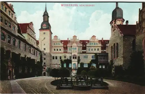Ansichtskarte Merseburg Schloss, Schloßhof 1911
