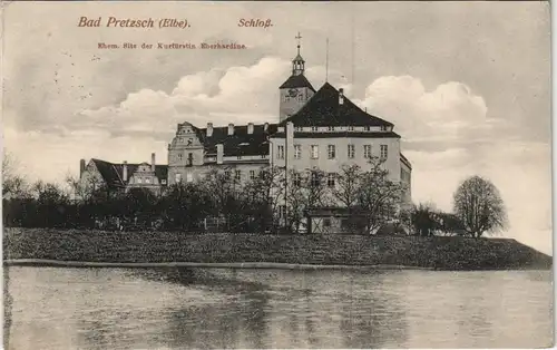Ansichtskarte Pretzsch (Elbe)-Bad Schmiedeberg Schloss - Elbseite 1905