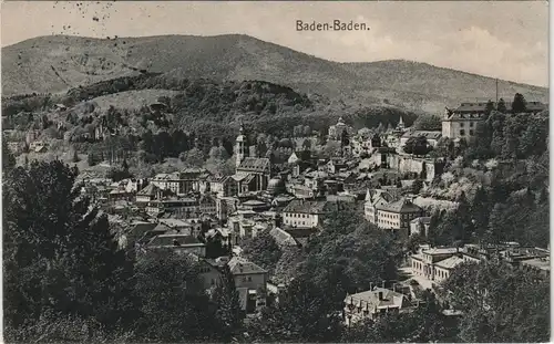 Ansichtskarte Baden-Baden Blick über die Stadt 1910