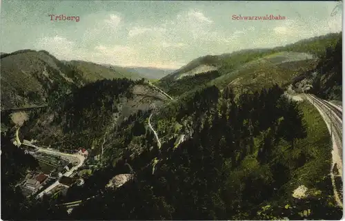 Ansichtskarte .Baden-Württemberg Schwarzwald Schwarzwaldbahn 1911