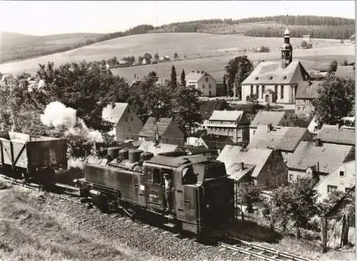 Schmalspurbahn Cranzahl-Oberwiesenthal bei Neudorf Lokomotive 1982