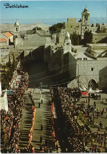 Bethlehem בֵּית לֶחֶם بيت لحم PROCESSION PRES DE L'EGLISE Stadt Panorama 1970