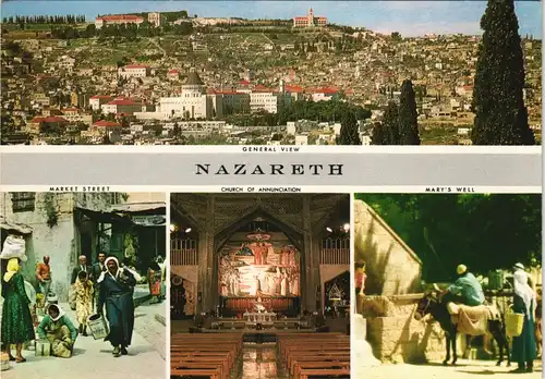 Postcard Nazareth Mehrbild-AK Multi-View-Postcard Israel 1975