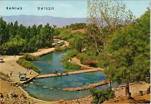 Postcard allgemein BANIAS THE RIVER JORDAN Landschaft Israel 1975