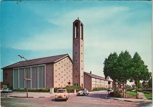 Postkaart Amstelveen Carmelkerk Strassen Partie Kirche, Autos 1972