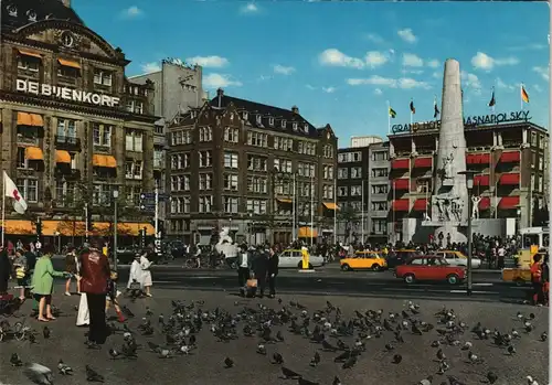 Amsterdam Amsterdam Het nationaal Monument Stadtteilansicht Zentrum Autos 1970