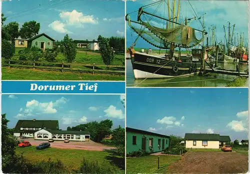 Ansichtskarte Dorum (Kr. Wesermünde) 4 Bild: Hafen, Boote, Ferienhäuser 1978