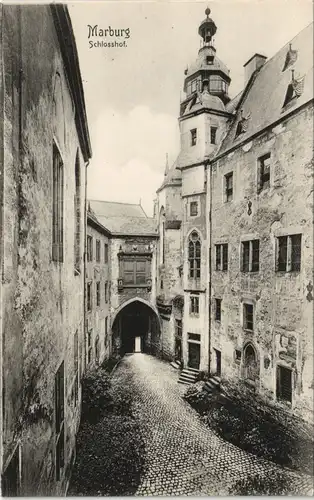 Ansichtskarte Marburg an der Lahn Schlosshof - Tor 1908