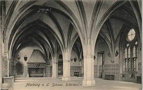 Ansichtskarte Marburg an der Lahn Rittersaal im Schloß 1909