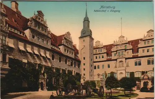 Ansichtskarte Merseburg Schlosshof - coloriert 1907