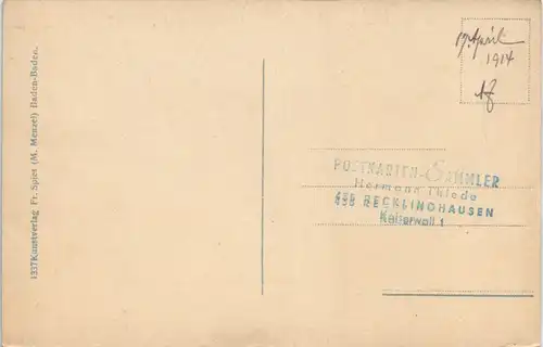 Ansichtskarte Baden-Baden Trinkhalle 1914