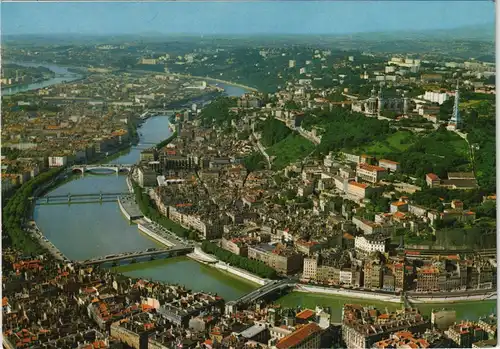 CPA Lyon Vue sur la Vallée de la Saône; Luftaufnahme 1975