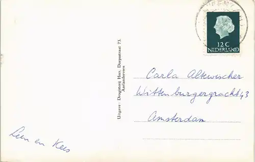 Postkaart Aarlanderveen Dorpsstraat, Aarlanderveen 1960