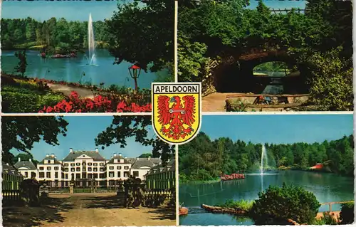 Postkaart Apeldoorn Paleis en Berg en Bos Stadtteilansichten 1967