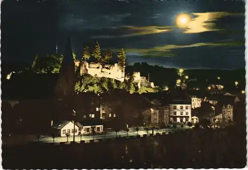 Postkaart La Roche-en-Ardenne Panorama-Ansicht bei Mondschein 1975