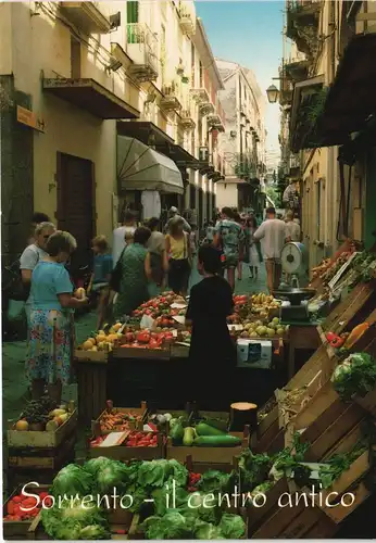 Sorrent (Kampanien) Sorrento Vicolo caratteristico, Markt Gemüse-Stände 1975