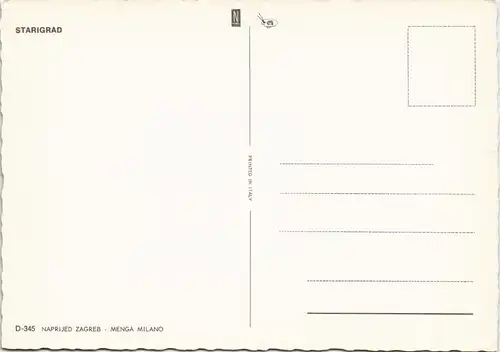 Postcard Starigrad Panorama Stadt Ansicht 1975