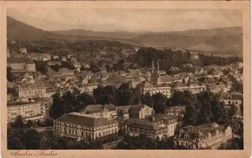 Ansichtskarte Baden-Baden Blick auf die Stadt 1920