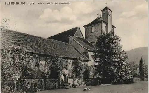 Ansichtskarte Ilsenburg (Harz) Schloß - Hof 1910